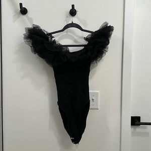 Zara tulle off shoulder bodysuit